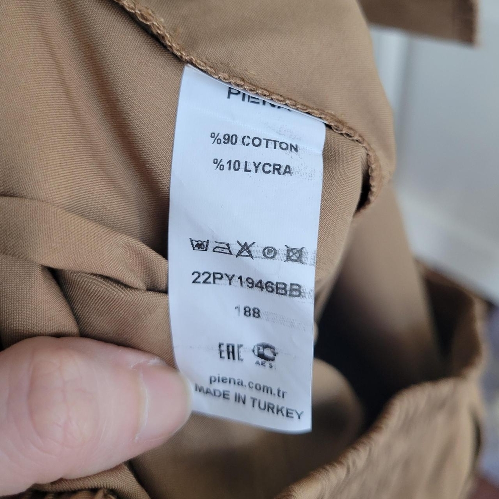 Wide Leg Drawstring Pants - Tan - Picture 4 of 4